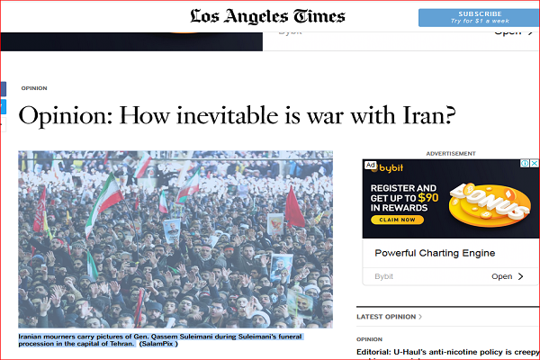 لس آنجلس تایمز: جنگ با ایران اجتناب‌ناپذیر نیست