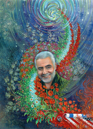 نقش سردار سلیمانی بر درخت دوستی ایران و ژاپن