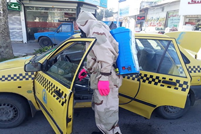 عکس | ضدعفونی معابر در ساری