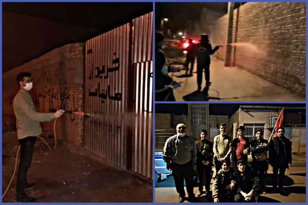 اقدام جهادی فعالان قرآنی رفسنجان برای مبارزه با کرونا