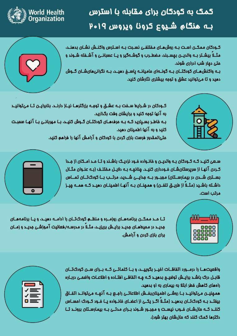 اینفوگرافیک | چگونه به کودکان برای مقابله با استرس ناشی از کرونا 2019 کمک کنیم