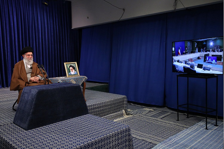 حضور تصویری رهبری در ستاد مبارزه با کرونا