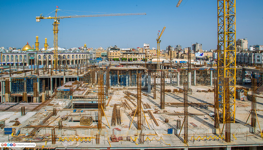 تصاویری از پیشرفت پروژه بازسازی مقام «تل زینبیه» در کربلا