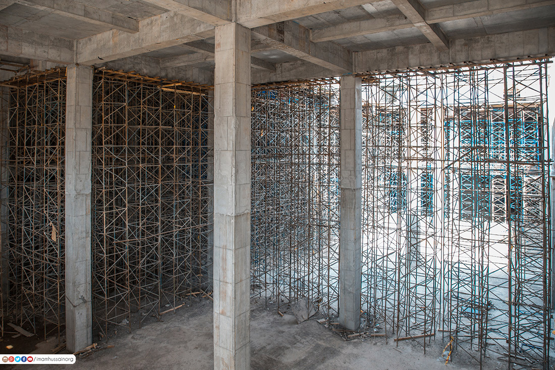 تصاویری از پیشرفت پروژه بازسازی مقام «تل زینبیه» در کربلا