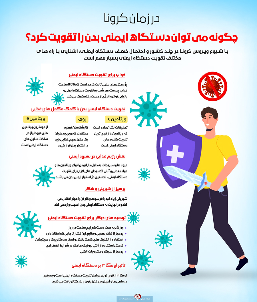 راه&zwnj;های تقویت سیستم ایمنی بدن در برابر کرونا