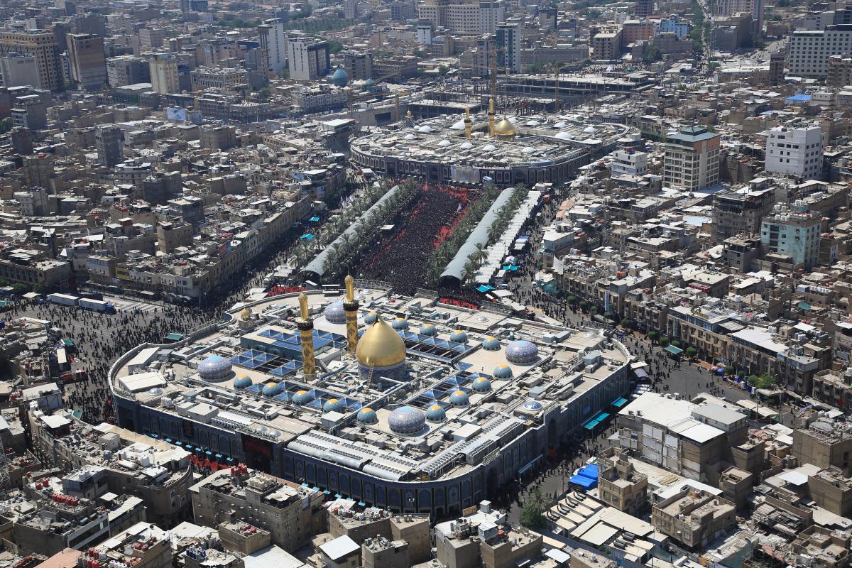 تصاویر هوایی از مراسم «رکضه طویریج» در کربلای معلی