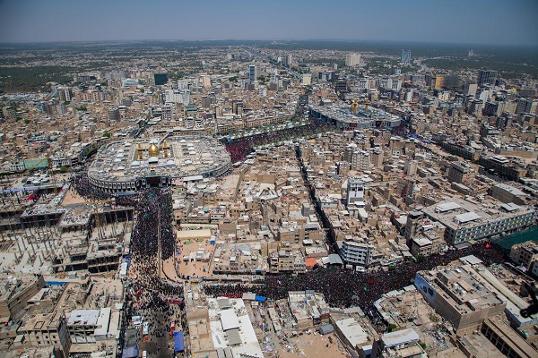 تصاویر هوایی از مراسم «رکضه طویریج» کربلا