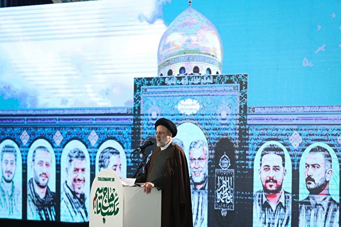 حجت‌الاسلام رئیسی در مراسم حاج قاسم سلیمانی