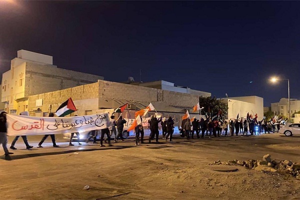 تظاهرات بحرينی‌ها در حمایت از آرمان فلسطین + فیلم