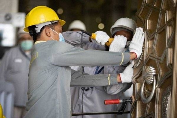 پایان عملیات آمادهسازی ورودیهای مسجد الحرام برای موسم جدید حج + عکس پایان عملیات آمادهسازی ورودیهای مسجد الحرام برای موسم جدید حج + عکس