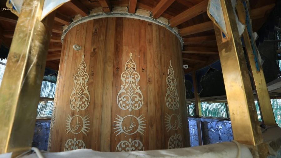 پیشرفت ۹۵ درصدی مرمت گلدسته شمالی حرم مطهر علوی + تصاویر