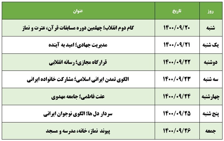 روزشمار هفته قرآن، عترت و نماز آموزش و پرورش