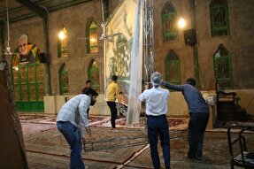 جوانان ده‌زیار با آماده‌سازی مسجد به استقبال ماه رمضان رفتند+ عکس