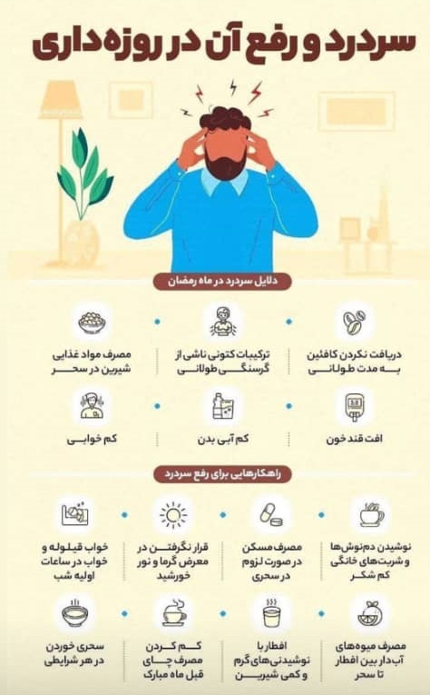 دلایل سردرد در ماه رمضان و راه‌های بهبود آن