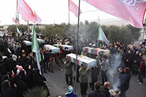 فیلم | استقبال از پیکر ۶ شهید گمنام در سمنان