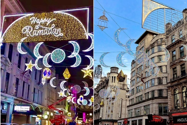 میدان مشهور لندن آماده استقبال از رمضان شد + فیلم