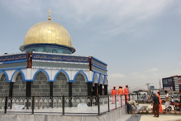 رونمایی از نماد مسجد الاقصی در پایخت افغانستان + عکس