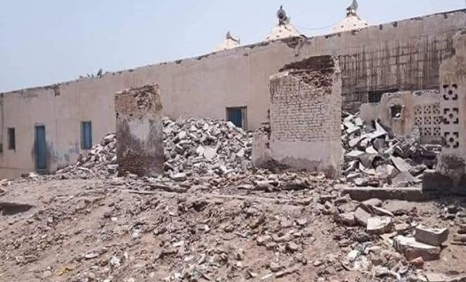 تخریب بخش زیادی از مسجد 700 ساله در یمن تخریب بخش زیادی از مسجد 700 ساله در یمن