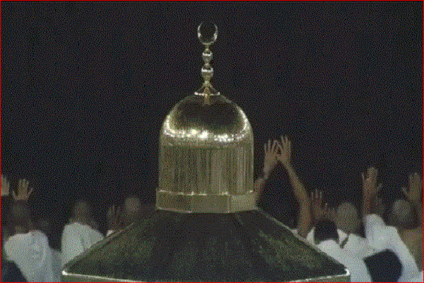 فیلم | نیایش زیر باران کعبه