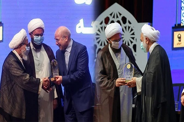 اعطای نشان خادم افتخاری نمازجمعه به سران سه قوه اعطای نشان خادم افتخاری نمازجمعه به سران سه قوه