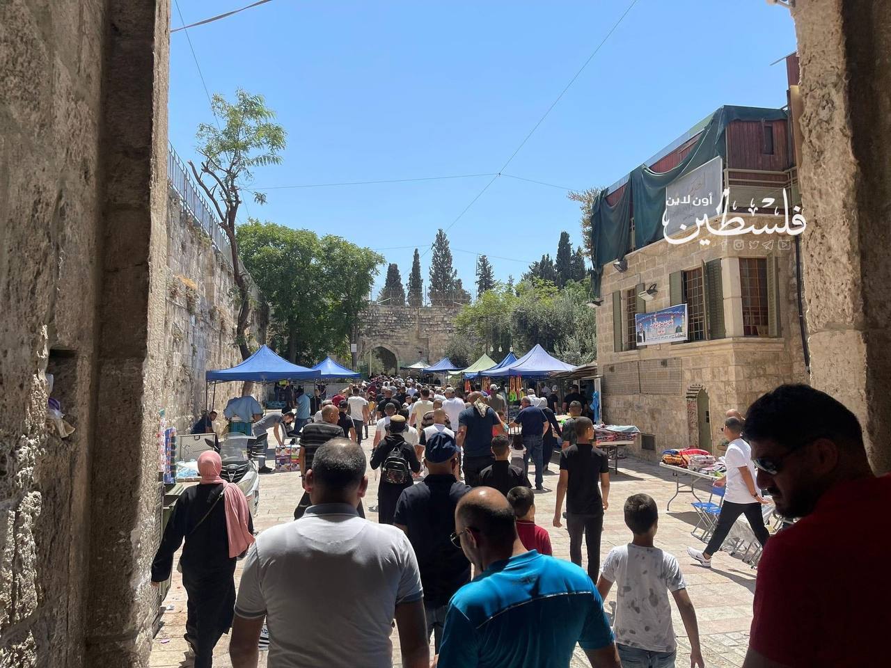 مشارکت 50 هزار نفری فلسطینیان در نماز جمعه مسجدالاقصی