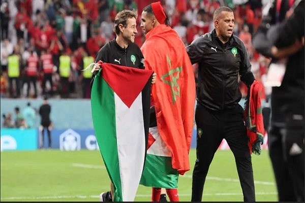 جشن پیروزی‌ها با پرچم فلسطین در قطر