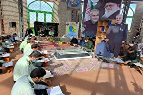 عکس | جزءخوانی قرآن در روستای فتح‌آباد علیا