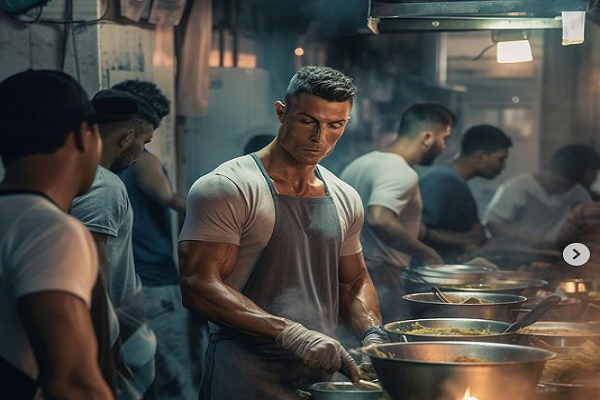 خلق تصویر کریستسانو رونالدو در حال آماده سازی غذای افطاری با هوش مصنوعی !