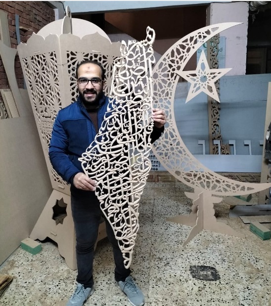 ابتکار هنرمند مصری در طراحی نقشه فلسطین با آیات قرآنی