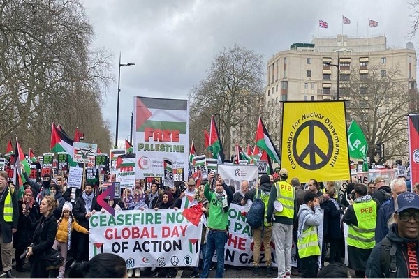 تظاهرات گسترده در لندن به مناسبت «روز جهانی همبستگی با غزه»