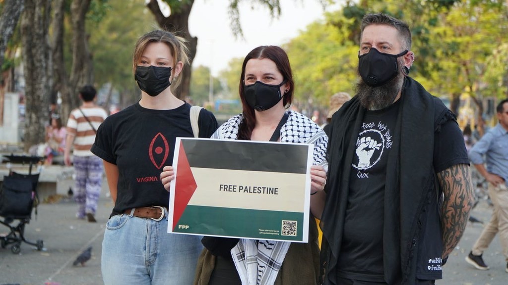 تجمع اعتراضی به جنایات اسرائیل در چیانگ مای تایلند 