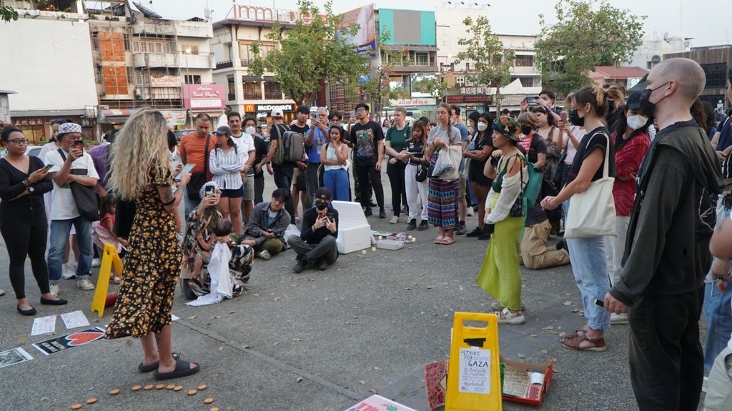 تجمع اعتراضی به جنایات اسرائیل در چیانگ مای تایلند 