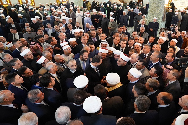 حضور بشار اسد در نماز عید فطر دمشق + عکس 