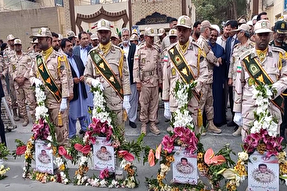 عکس | تشییع پیکر شهدای حمله تروریستی به مرزبانی در زاهدان