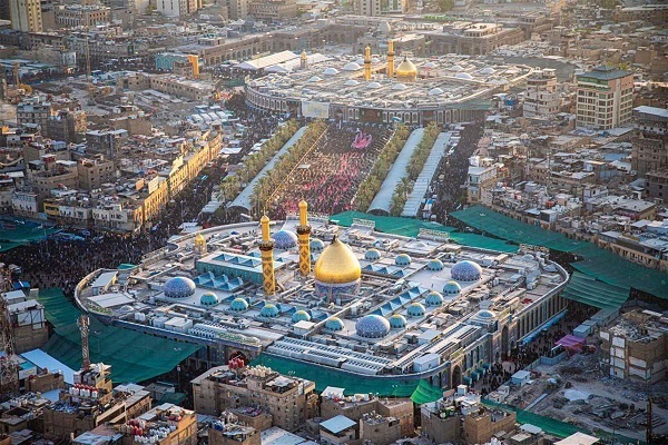 تصاویر هوایی از حال و هوای کربلا در صبح روز عاشورا