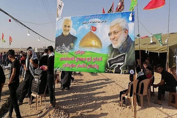 موکب اربعینی فرماندهان پیروزی در کربلا + فیلم