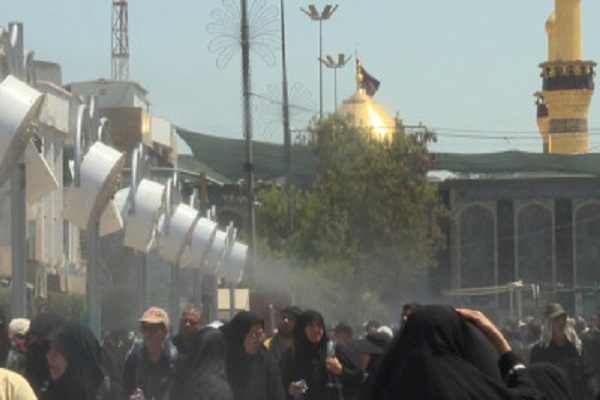 برنامه عتبه حسینی برای مقابله با گرما در ایام زیارت اربعین + عکس