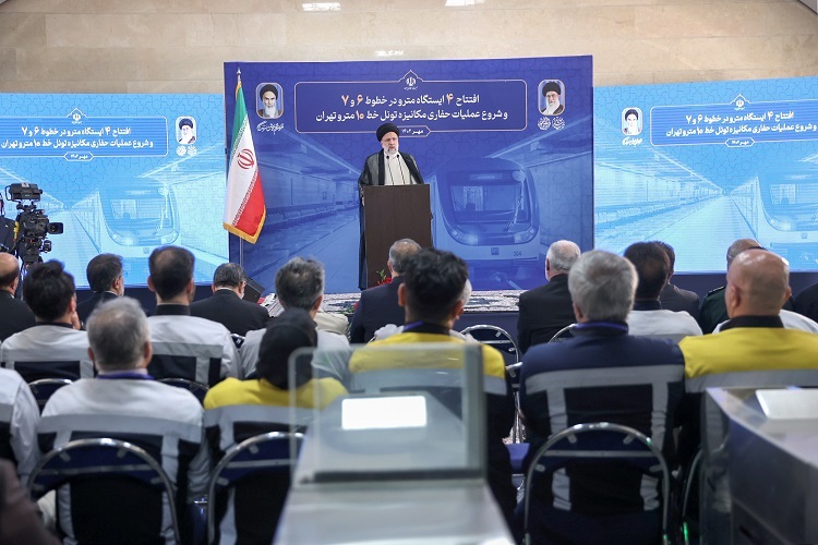 رئیس جمهور در مراسم افتتاح طرح‌های جدید متروی تهران