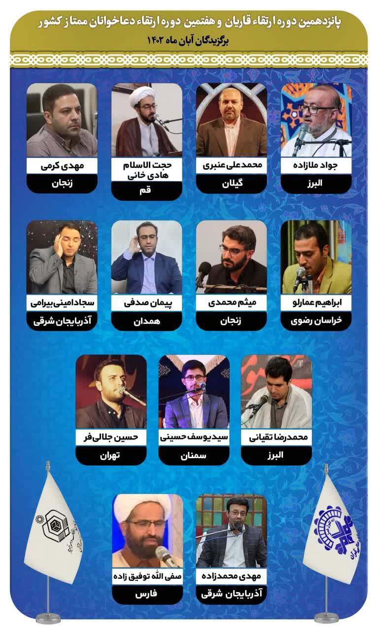معرفی برگزیدگان آبان‌ دوره‌های ارتقای قاریان قرآن و دعاخوانان