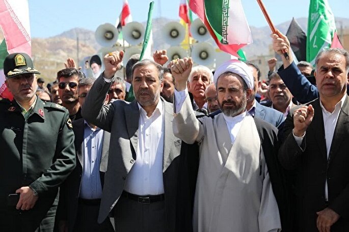 قدردانی نماینده‌ ولی‌ فقیه و استاندار ایلام از حضور مردم در راهپیمایی روز قدس