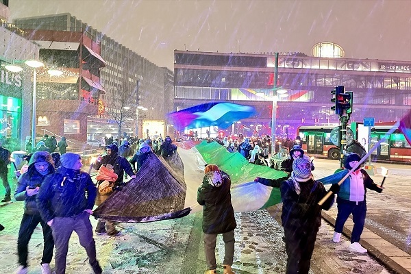 تظاهرات حامیان فلسطین در سوئد در شب سال نو + عکس تظاهرات حامیان فلسطین در سوئد در شب سال نو + عکس