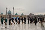 آئین جاروکشی صحن جامع امام مهدی(عج)