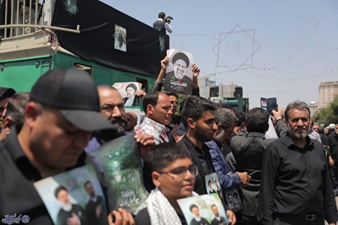 فیلم | مراسم تشییع پیکر شهید جمهور در مشهد