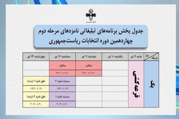 برنامه‌های تبلیغاتی نامزدهای مرحله دوم انتخابات ریاست جمهوری