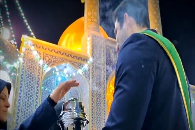 فیلم | حرم بانوی کرامت در شب ولادت حضرت زینب(س)