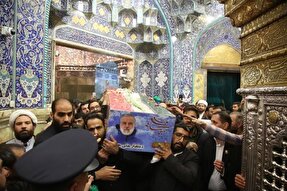 فیلم | طواف پیکر شهید «علی حیدری» در حرم حضرت معصومه(س)