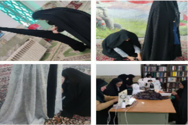 دوخت رایگان چادر توسط بانوان خادمیار کرمانی