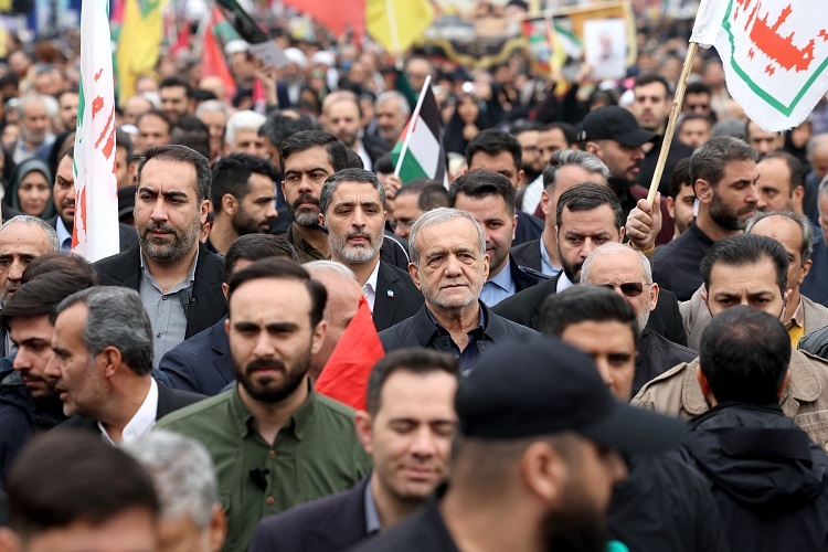 حضور رئیس جمهور در راهپیمایی روز جهانی قدس