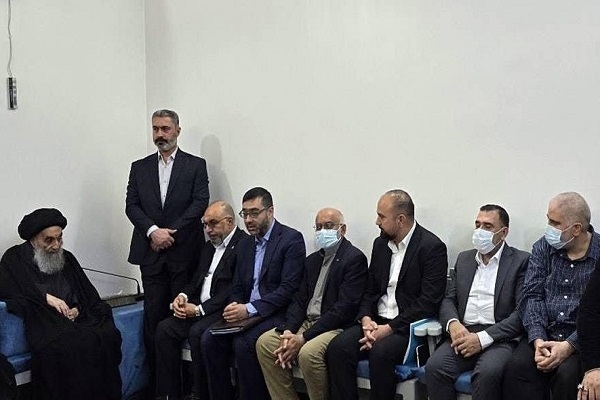 آیت‌‌الله العظمی سیستانی در دیدار با هیئتی از مؤسسه خدمات اجتماعی «العین» عراق