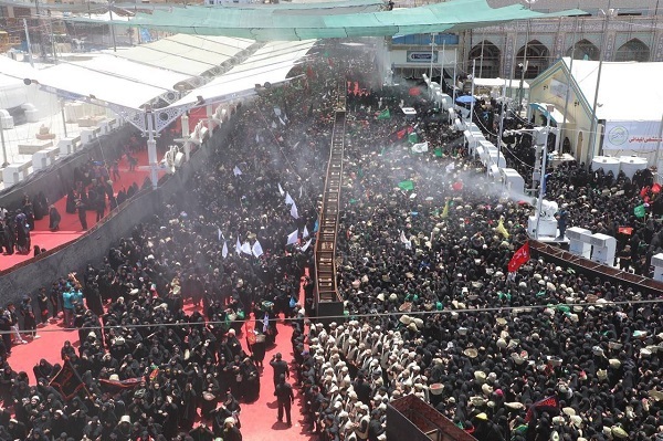 بزرگداشت دفن پیکر شهیدان کربلا + فیلم و عکس